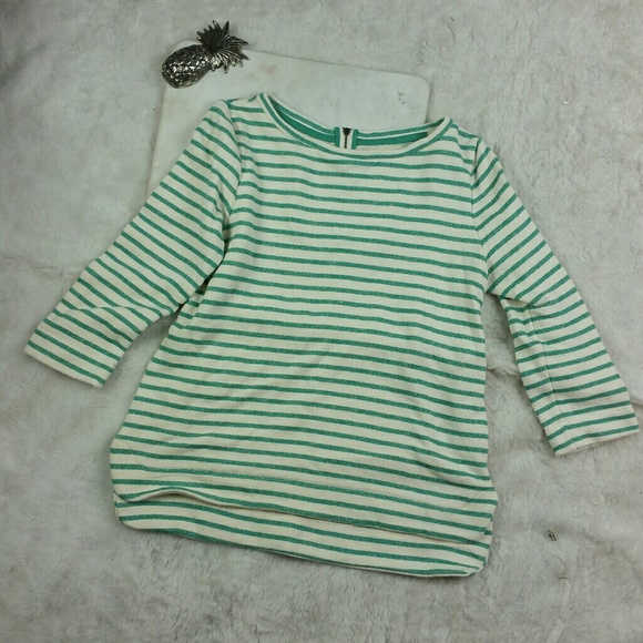 Ann Taylor Loft Exposed Zipper Striped Sweater S - Picture 2 of 8